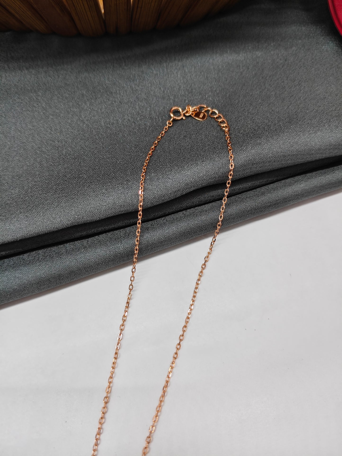 925 Silver Rose Gold Colour Mangalsutra Black Beads Round White Stone Necklace Set