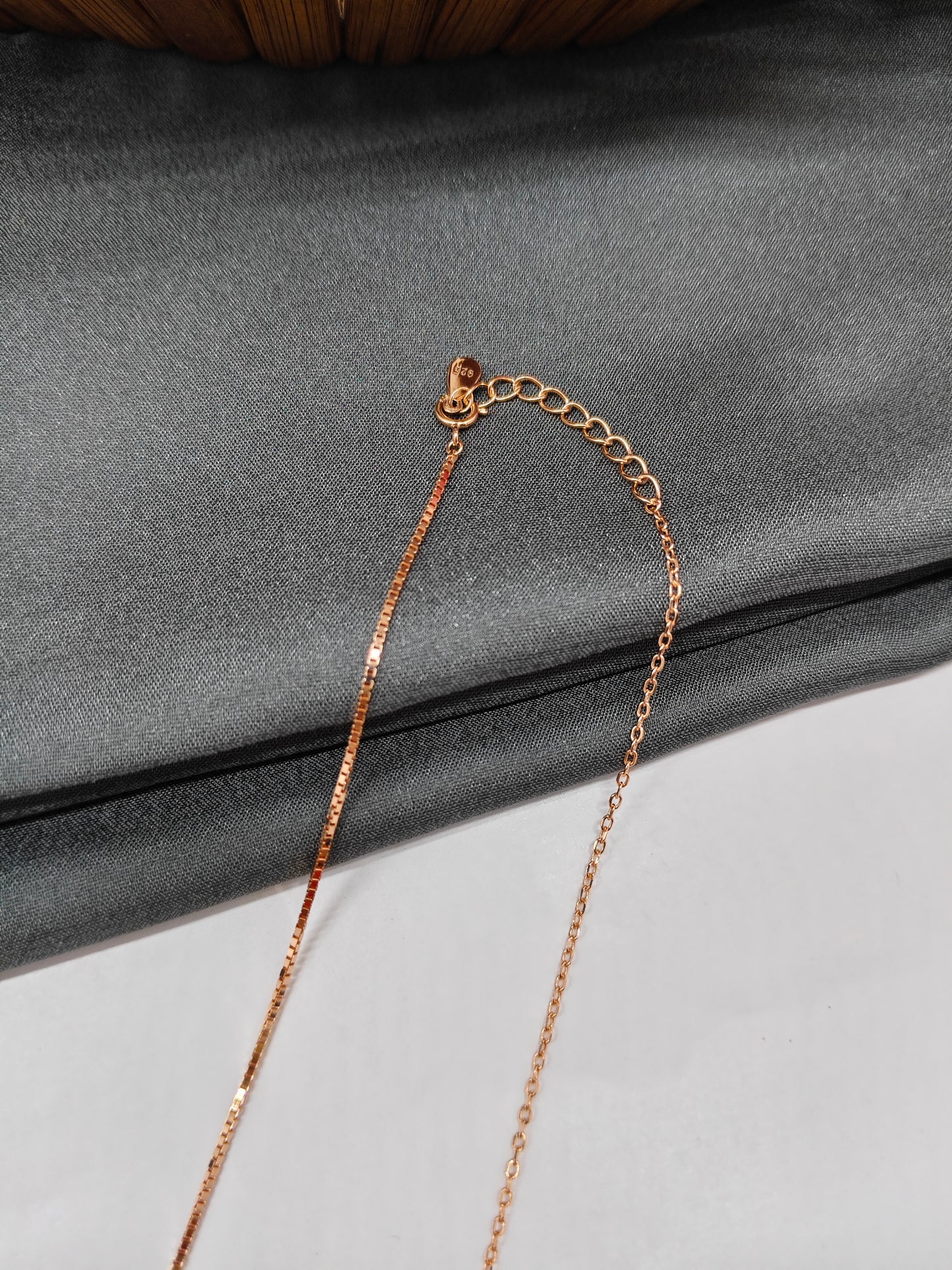 925 Silver Rose Gold Colour Mangalsutra Black Beads Multiple White Stone Necklace Set