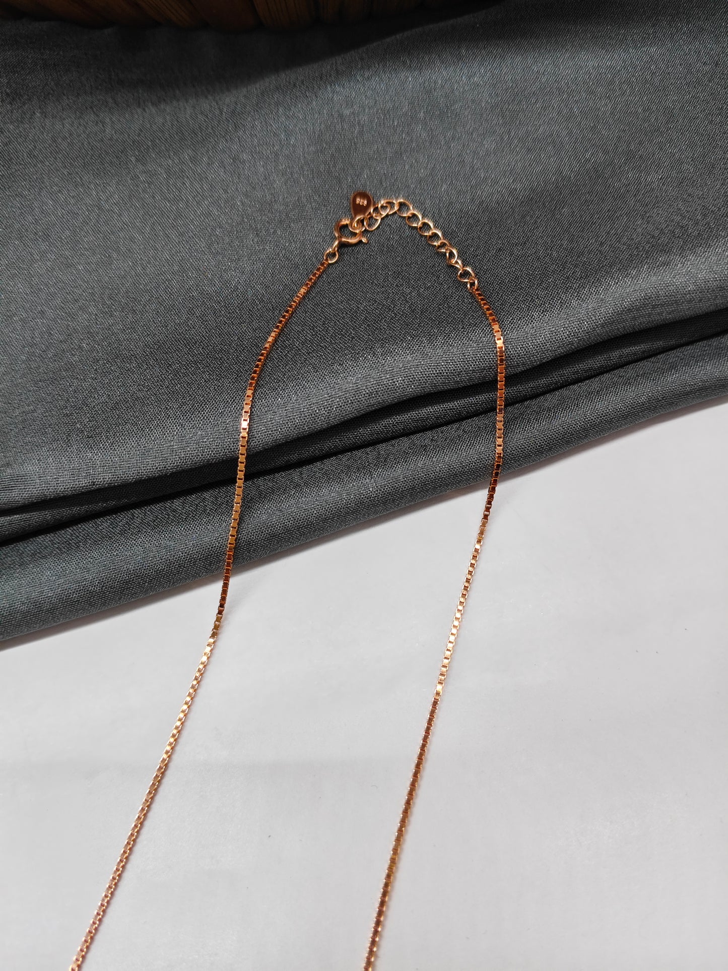 925 Silver Rose Gold Colour Mangalsutra Black Beads White Stone Necklace Set