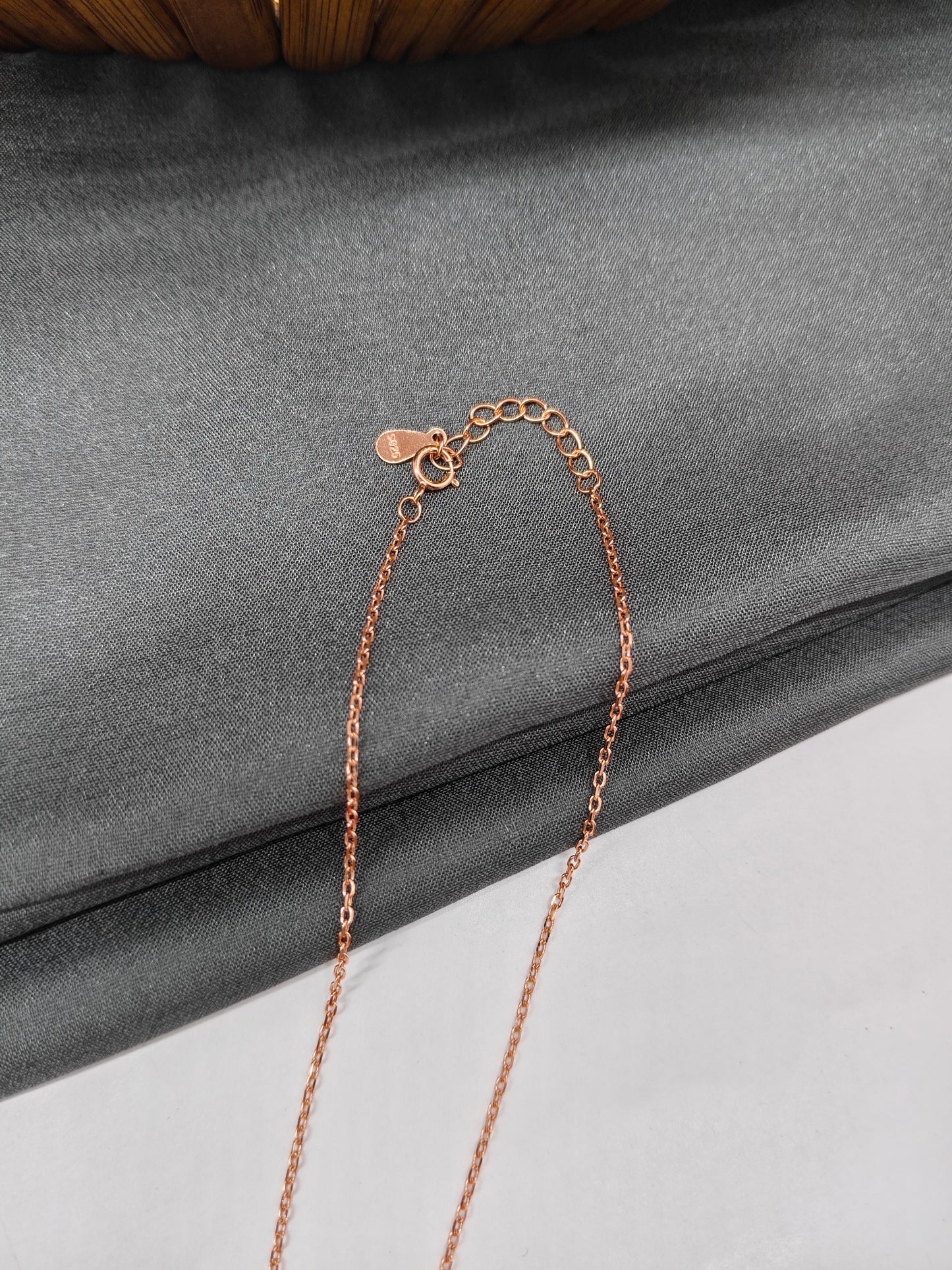 925 Silver Rose Gold Colour Evil Eye Black Enamel Design Necklace Set