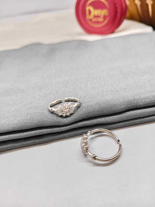 925 Silver 10 White Stone Design Toe Rings