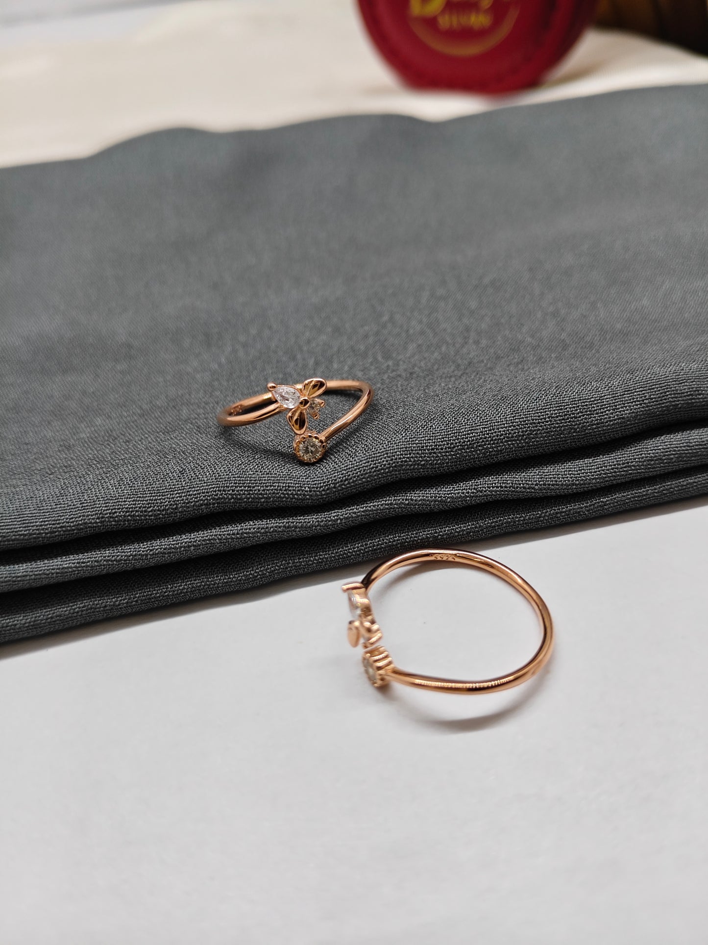 925 Silver Rose Gold Colour Butterfly Design Toe Rings