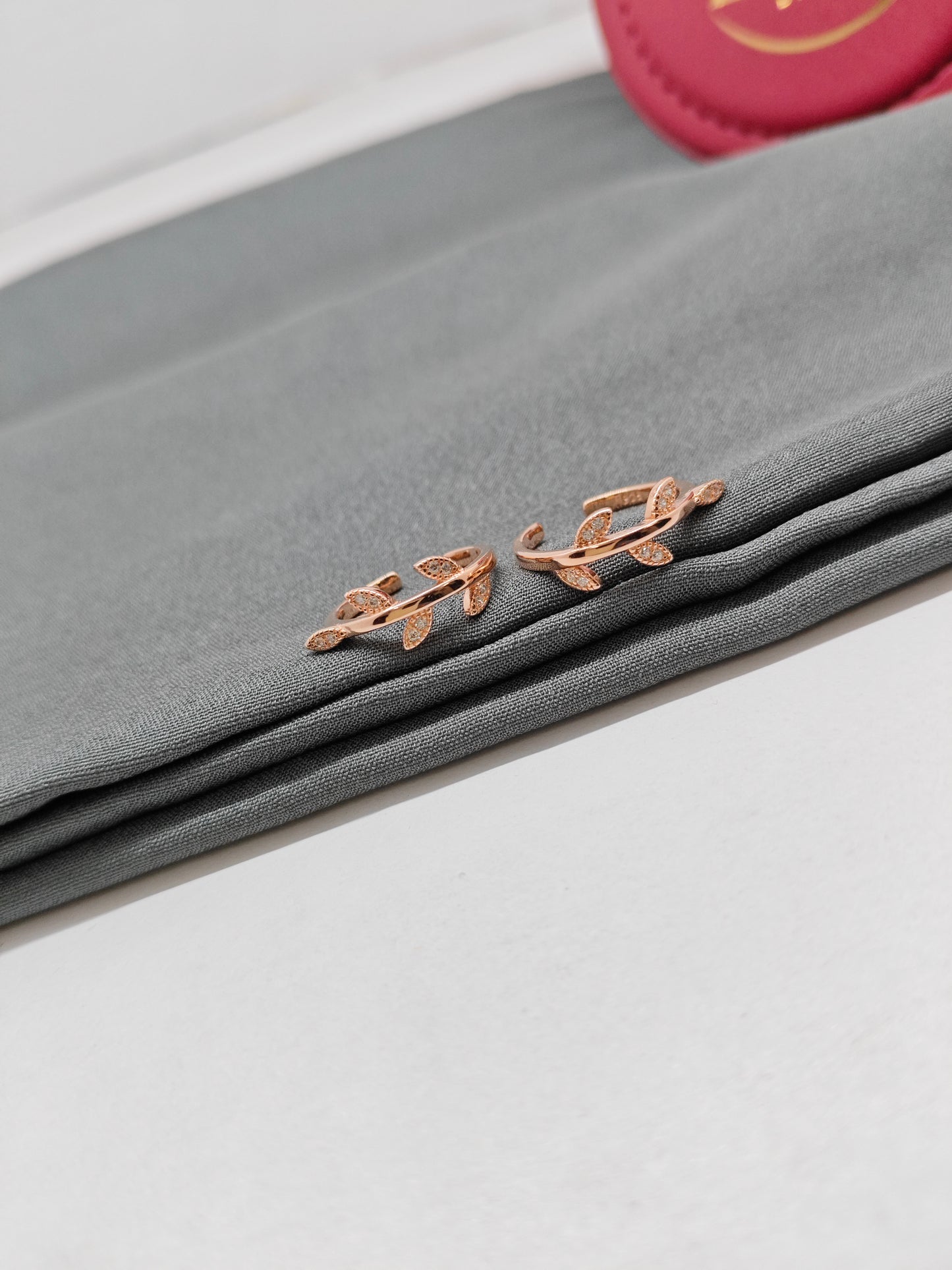 925 Silver Rose Gold Colour Single 5 Leaf Design Toe Rings