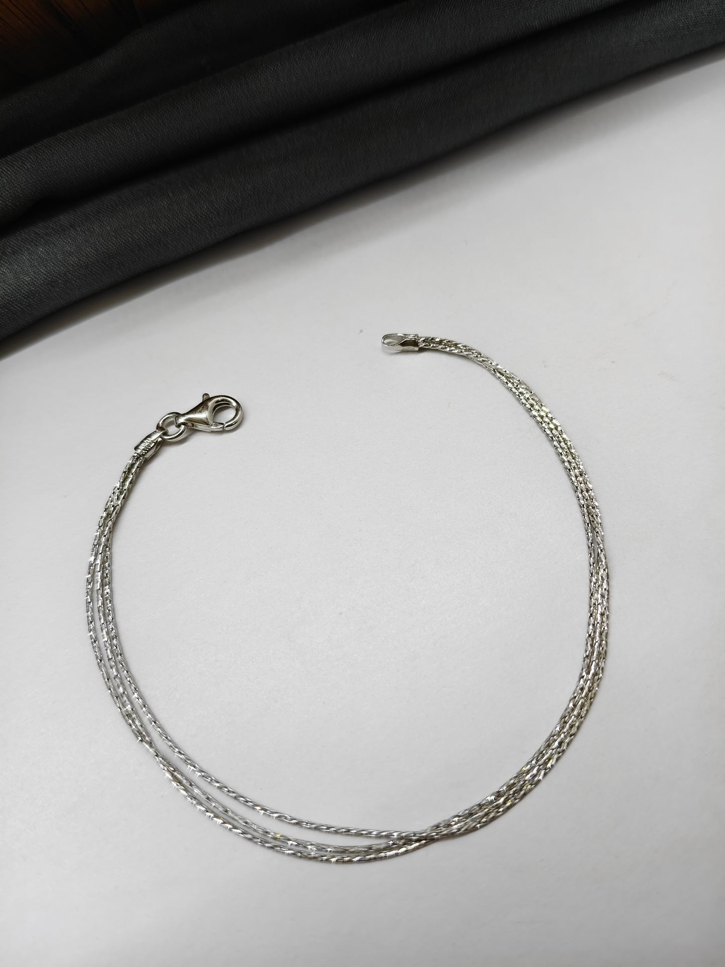 925 Silver Colour 3 Layer Bracelet