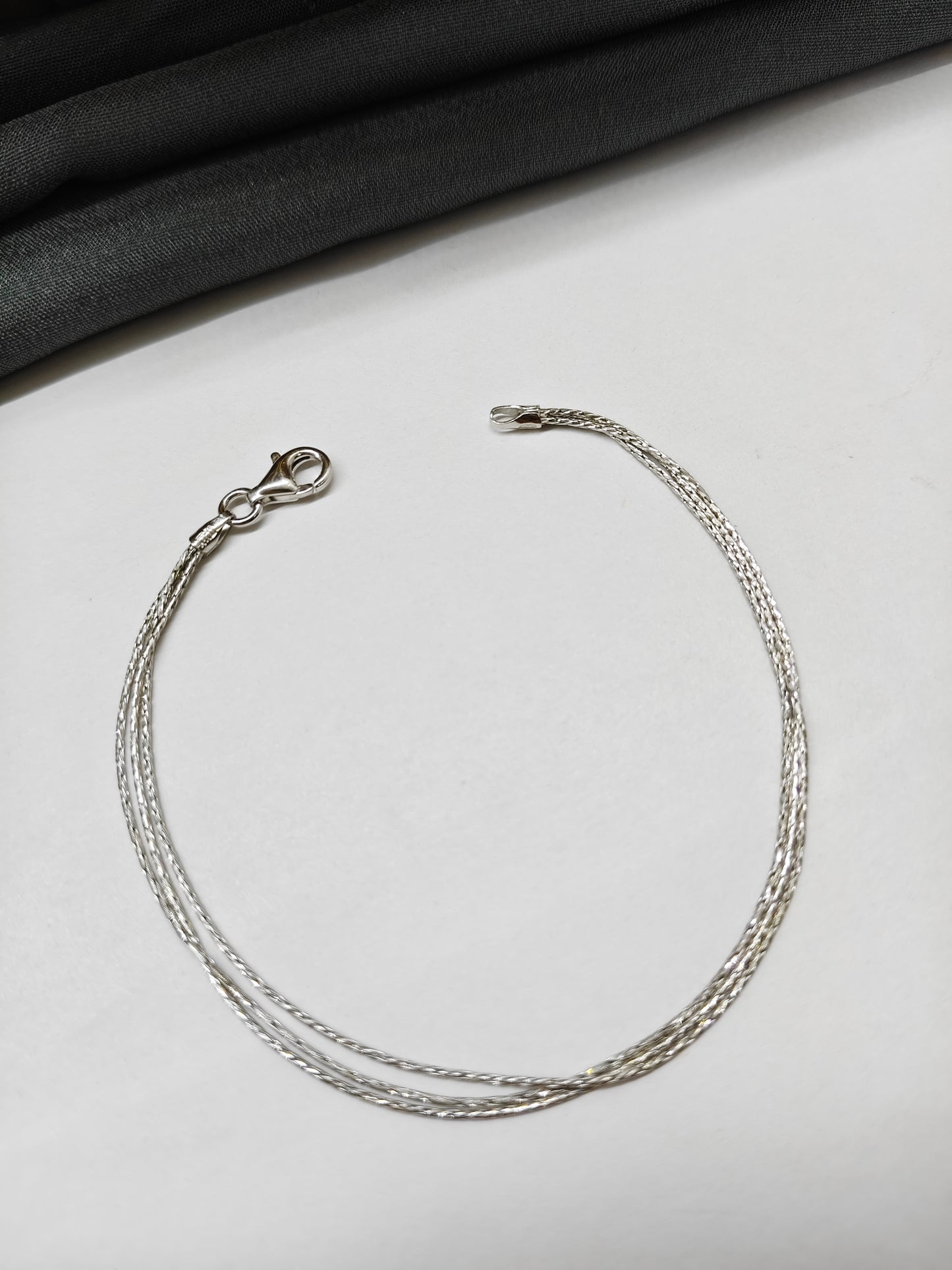 925 Silver Colour 3 Layer Bracelet