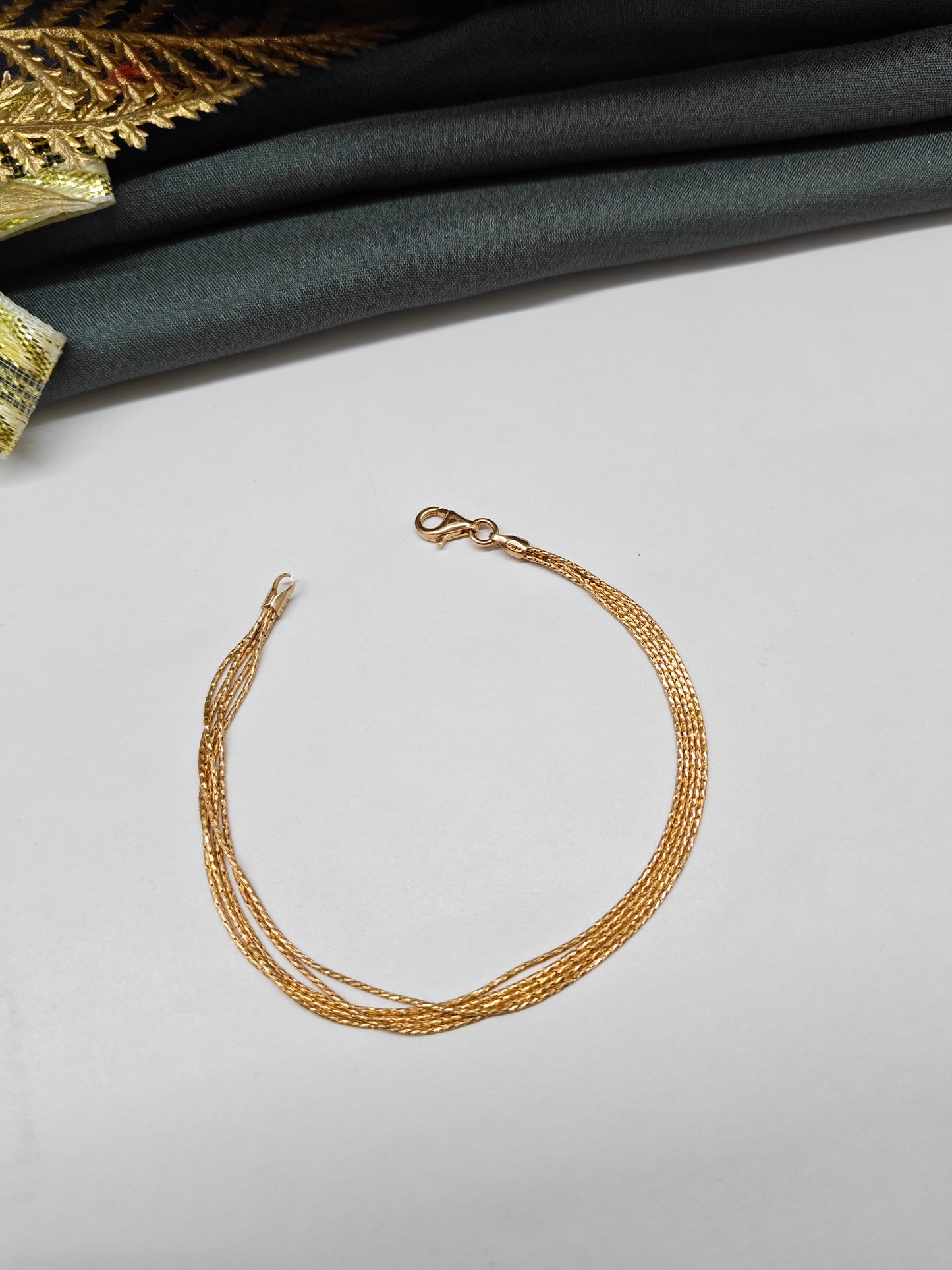 925 Silver Rose Gold Colour 5 Layer Bracelet