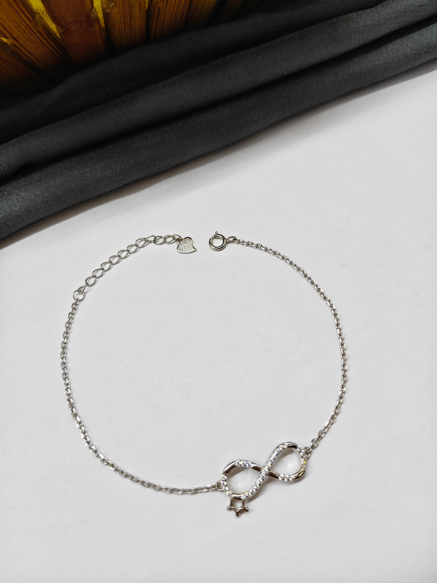 925 Silver Infinity Star Design Bracelet