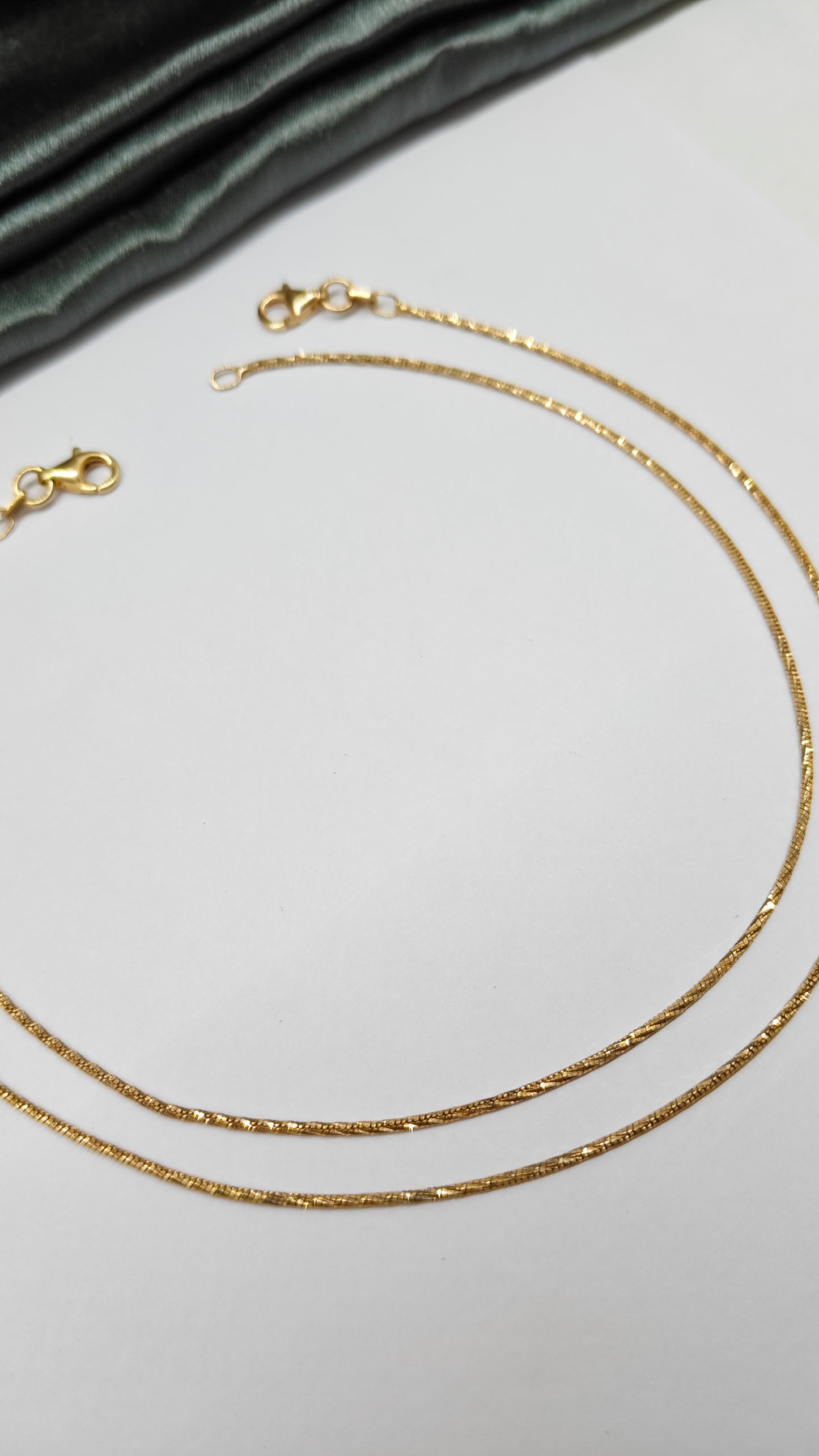 925 Silver Rose Colour Italian Rope Design Anklet Pair