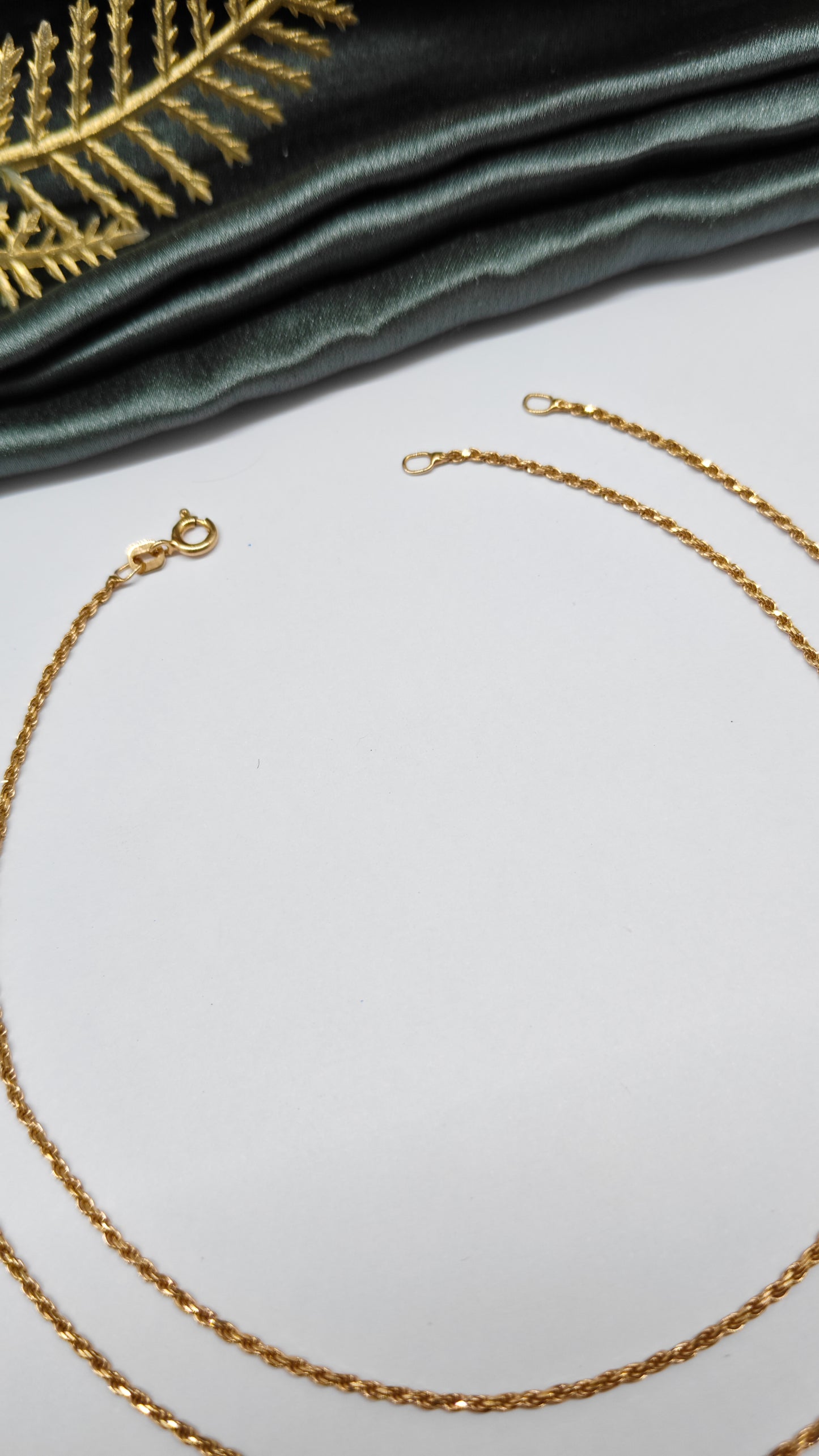 925 Silver Rose Gold Colour Italian Rope Design Anklet Pair
