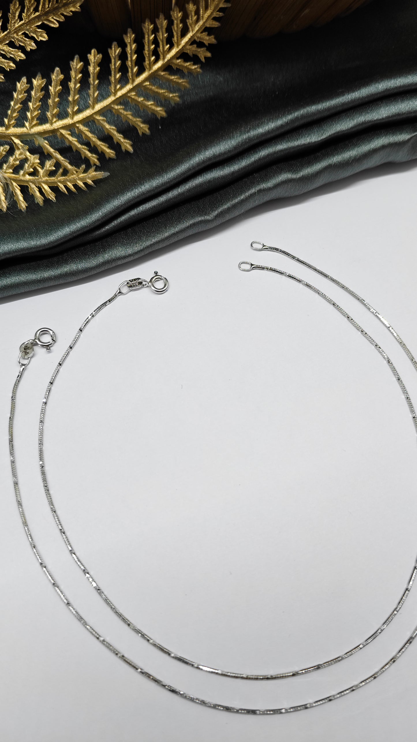 925 Silver Plain Silver Colour Italian Design Anklet Pair