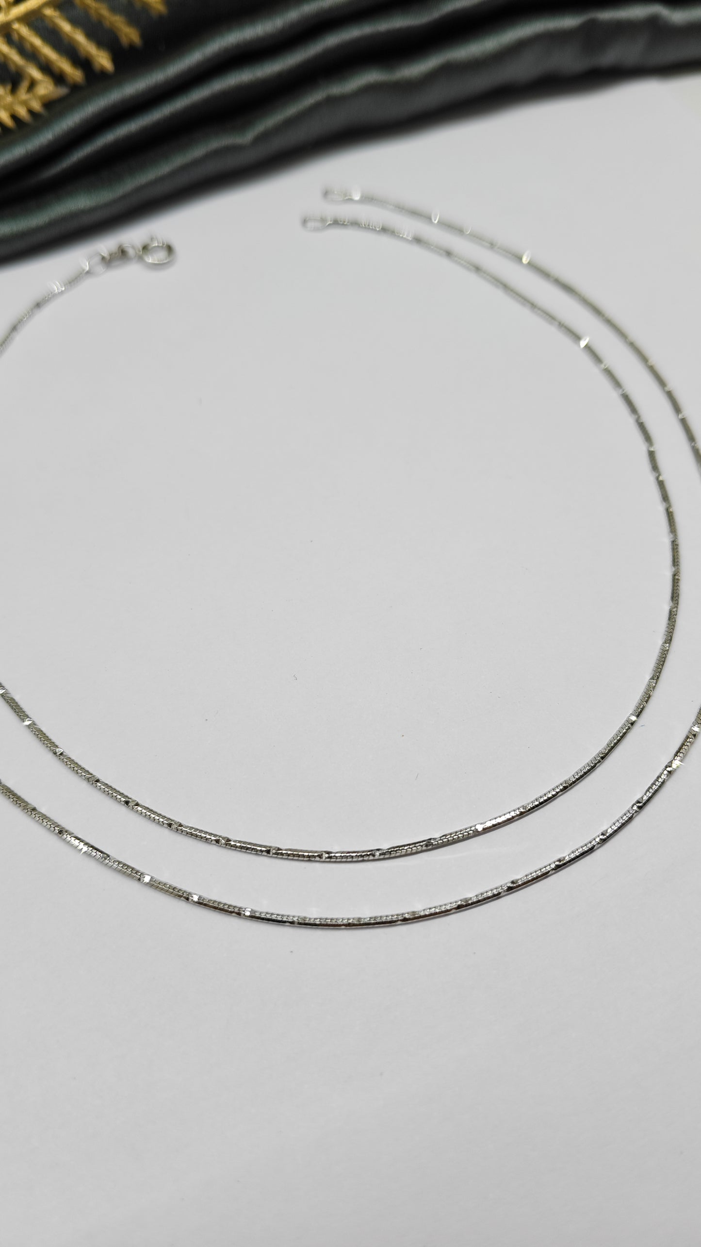 925 Silver Plain Silver Colour Italian Design Anklet Pair