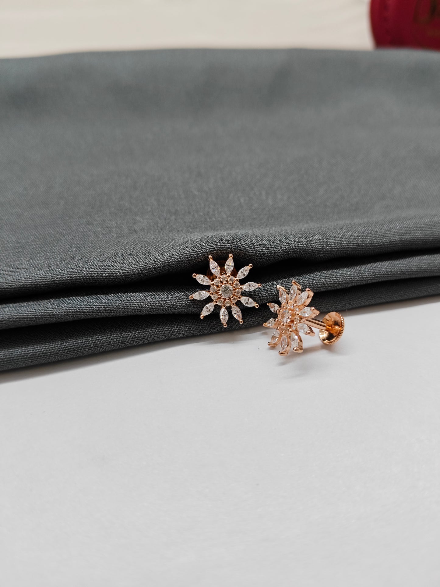 925 Silver Rose Gold Big Chakra Design Earrings