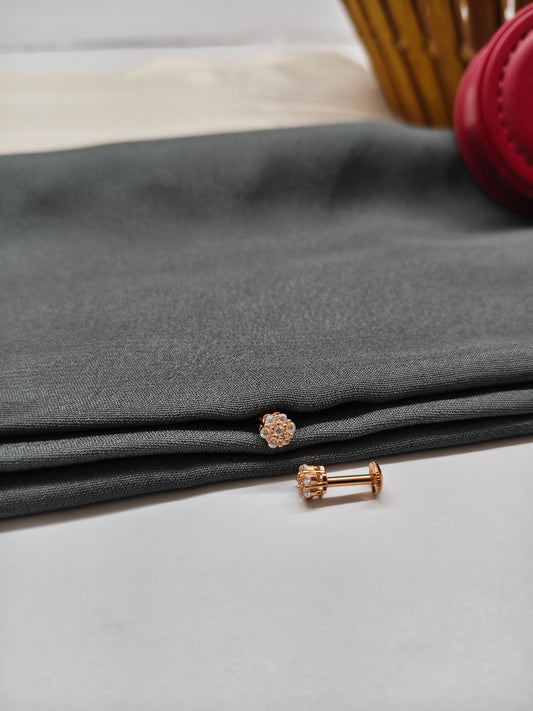 925 Silver Rose Gold Small 7 Stone Earrings