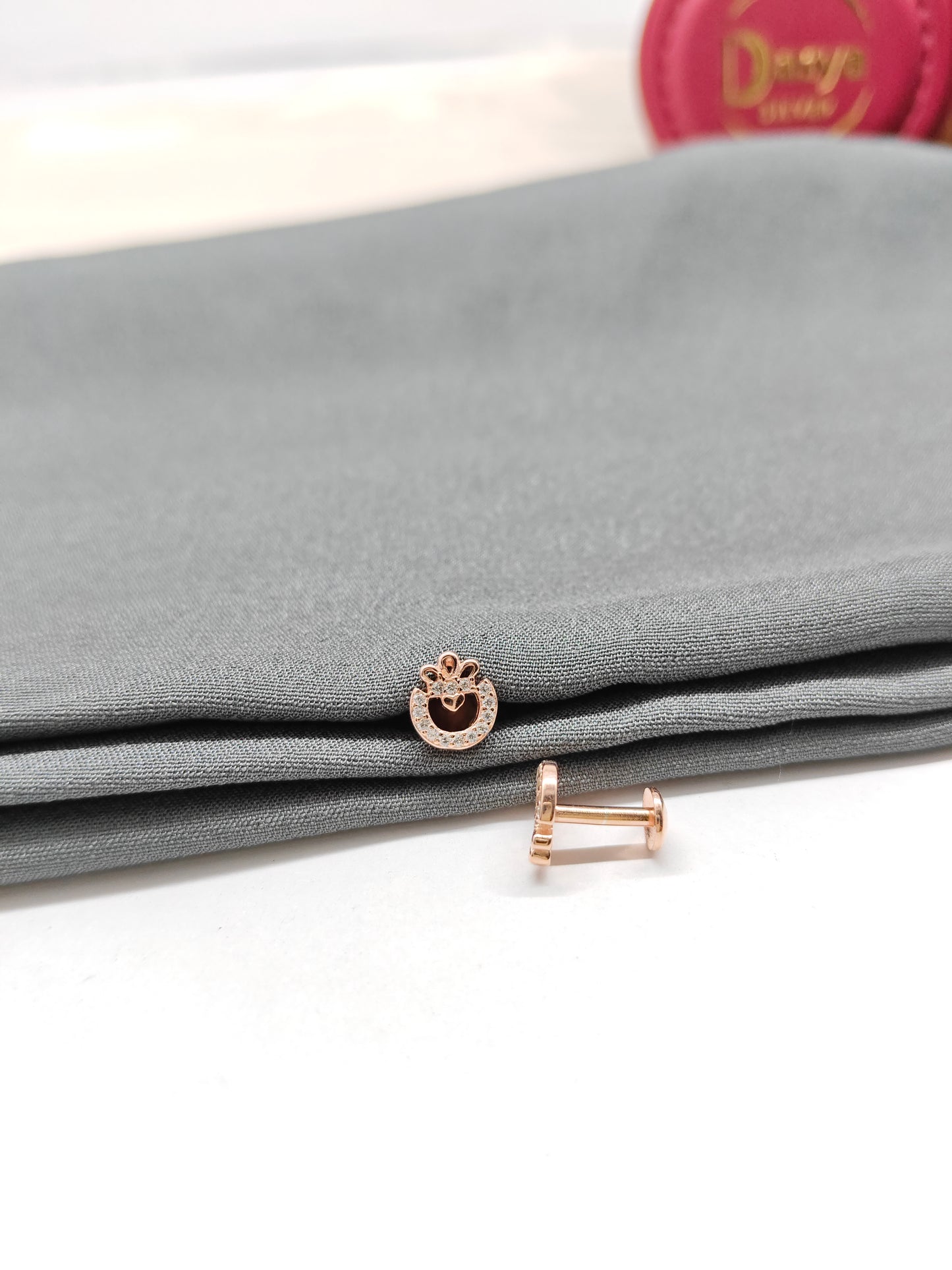 925 Silver Rose Gold Small Crown Earrings