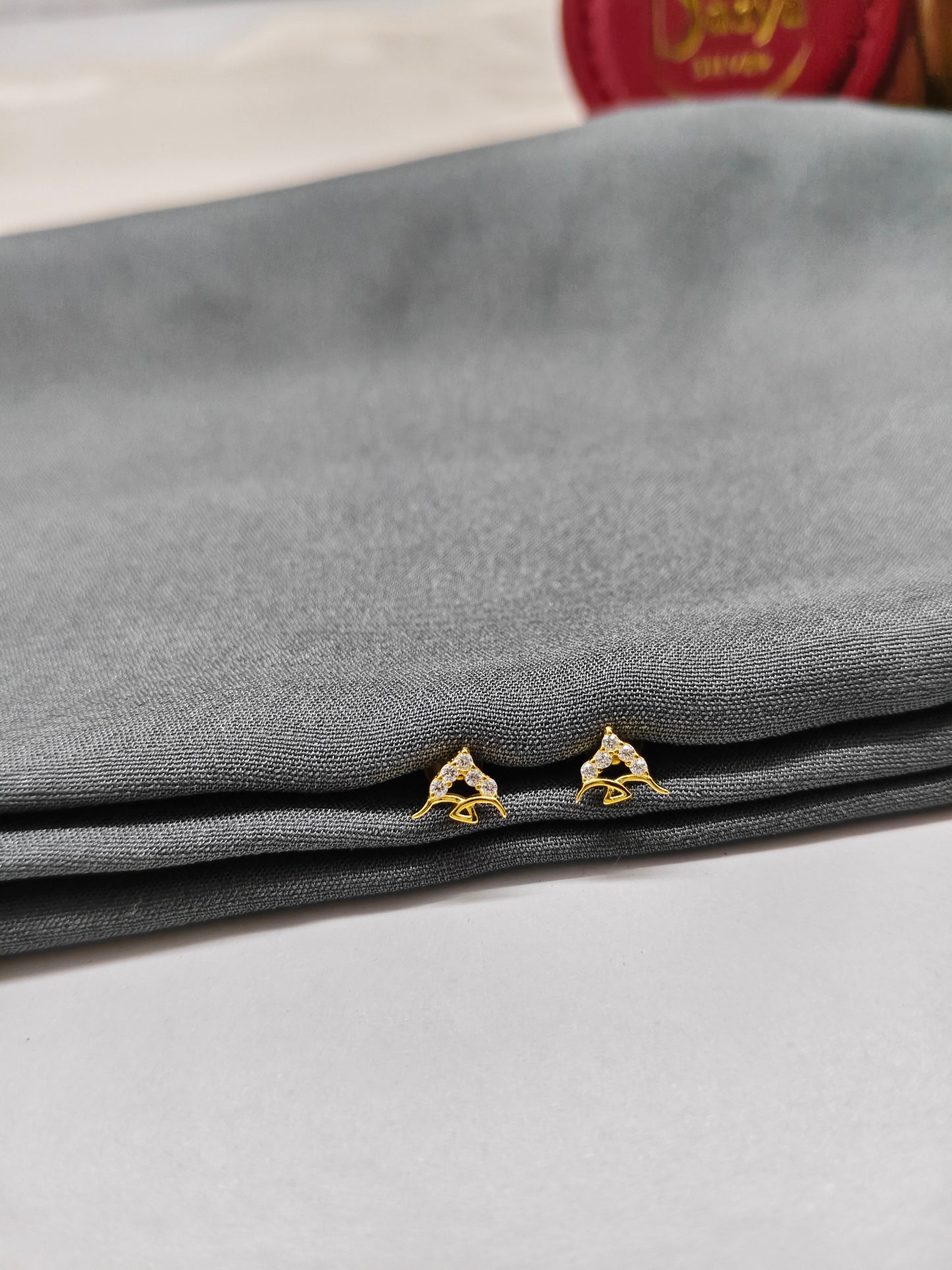 925 Silver Gold Colour Small Fish Design Earrings