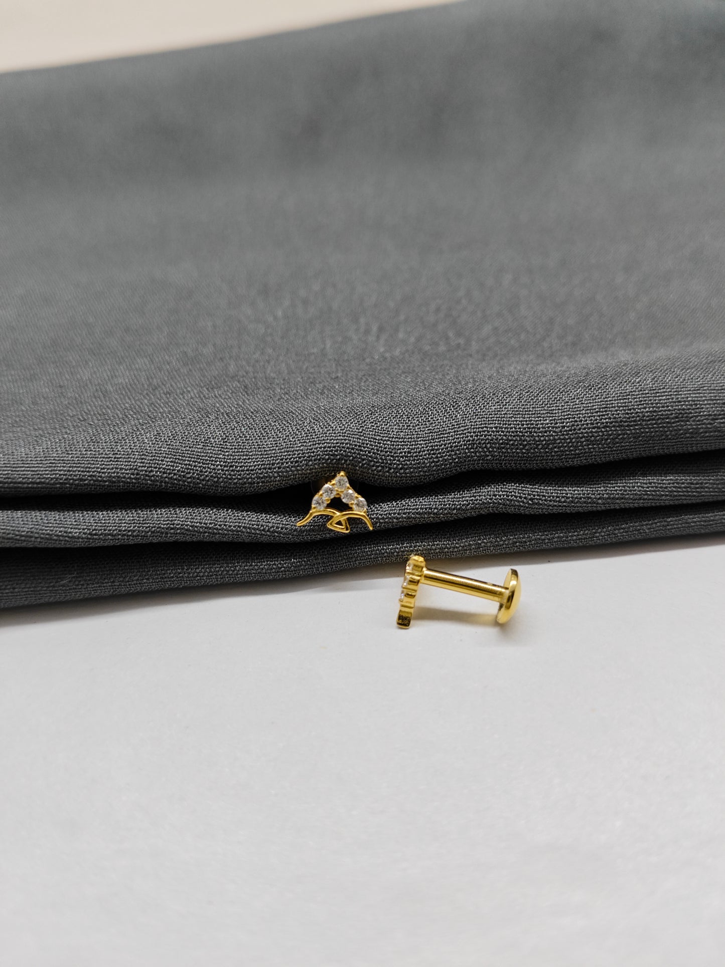 925 Silver Gold Colour Small Fish Design Earrings