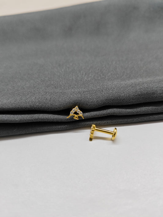 925 Silver Gold Colour Small Fish Design Earrings