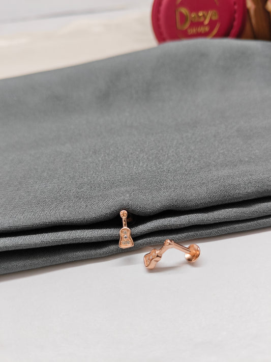 925 Silver Rose Gold Small Guitar Earrings