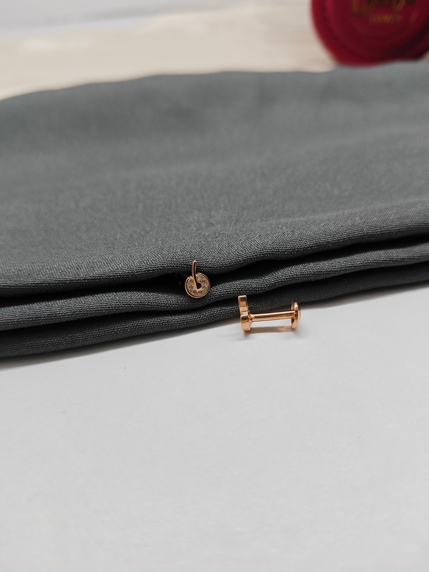 925 Silver Rose Gold Small Apple Design Earrings
