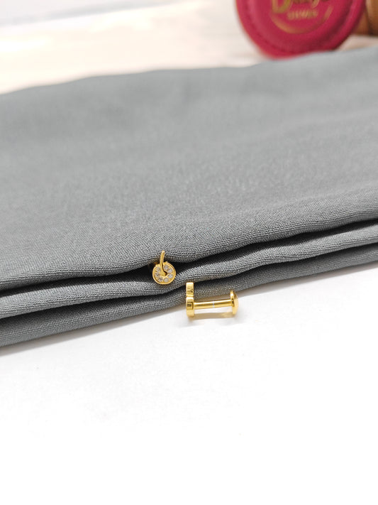 925 Silver Gold Colour Small Apple Design Earrings