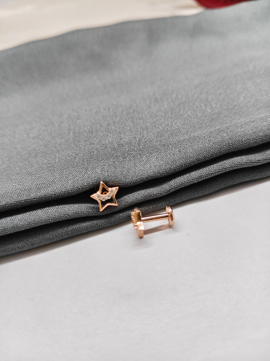 925 Silver Rose Gold Small Star Design Earrings
