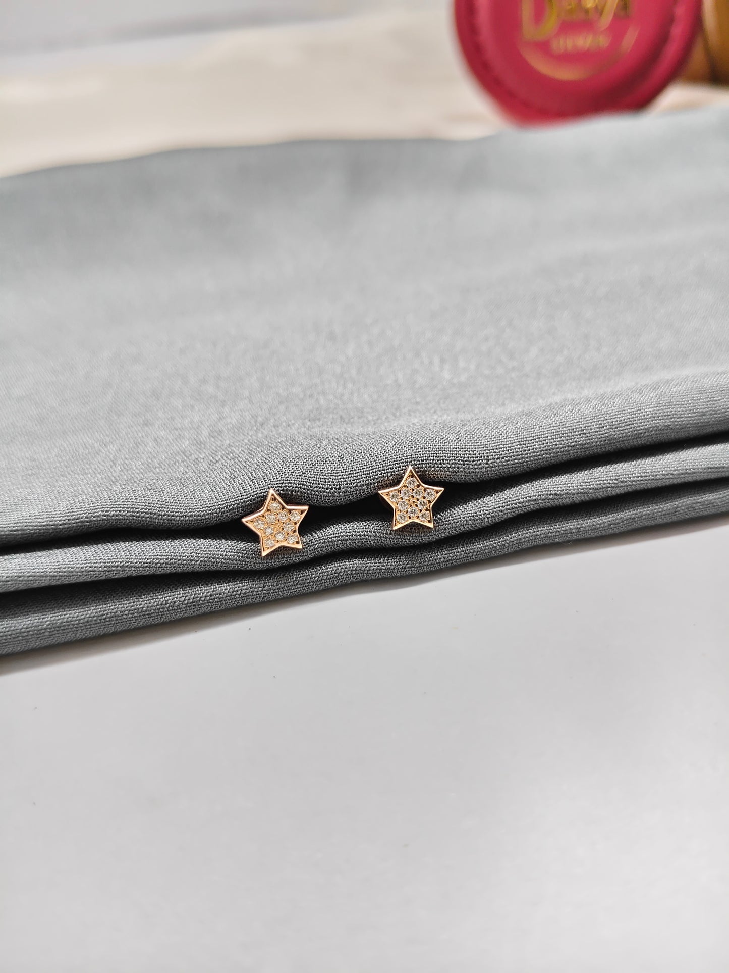 925 Silver Rose Gold Small Star Design Earrings
