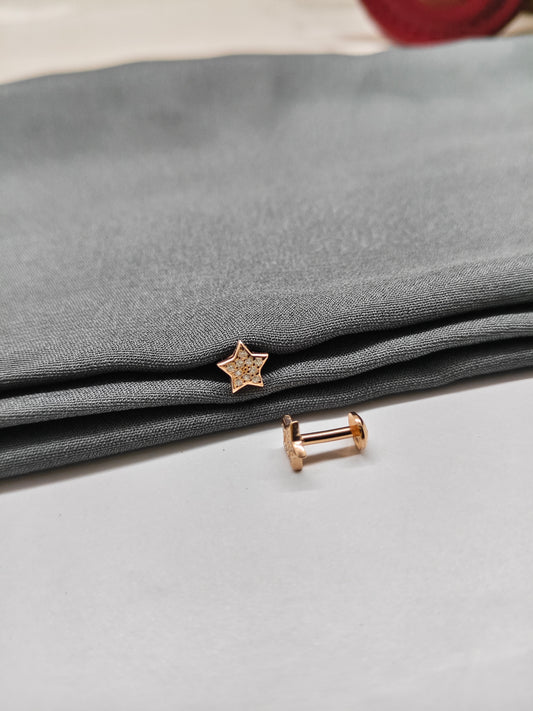 925 Silver Rose Gold Small Star Design Earrings