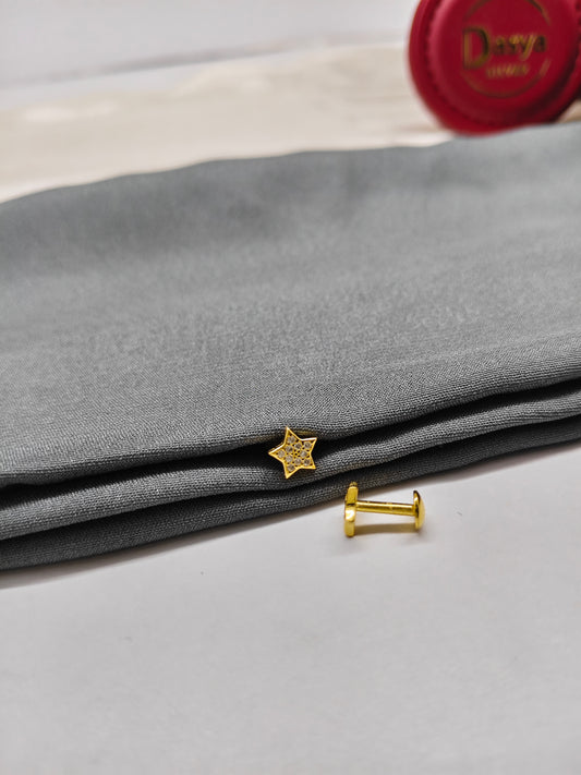 925 Silver Gold Colour Small Star Design Earrings