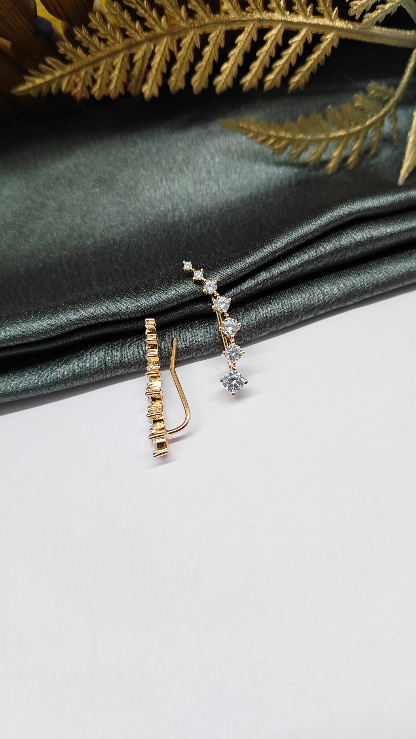 925 Silver Rose Gold Colour 7 Stone Design Ear Cuff/ Bluetooth