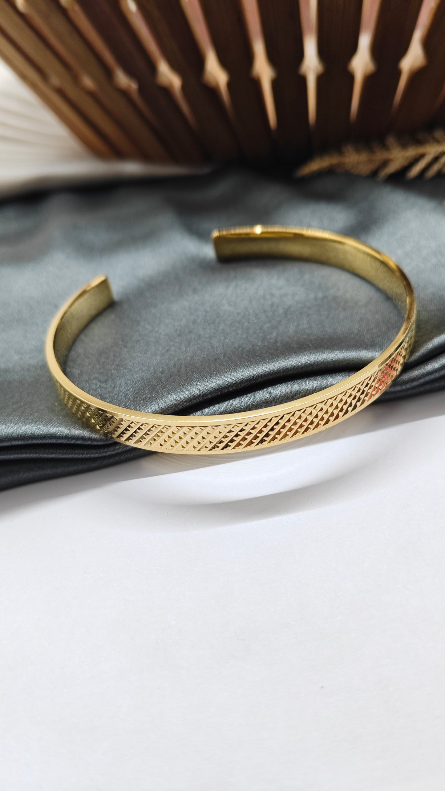 925 Silver Men's Gold Colour Finish Adjustable Design Kada