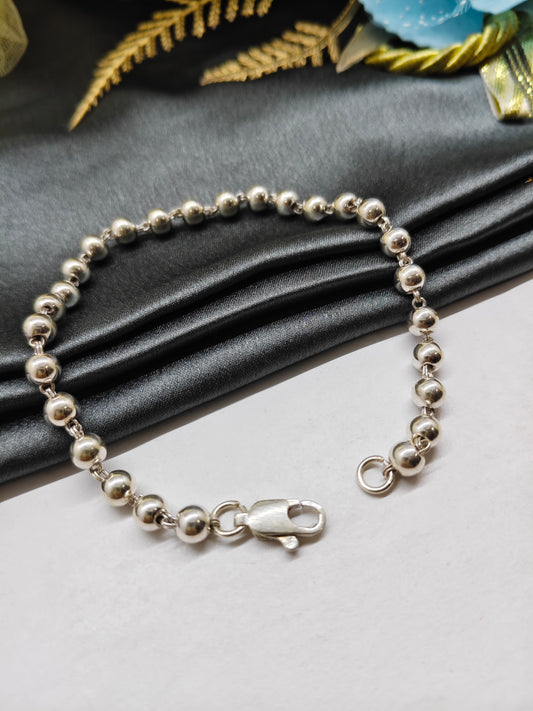 925 Silver Men's Full Silver Finish Balls Design Bracelet