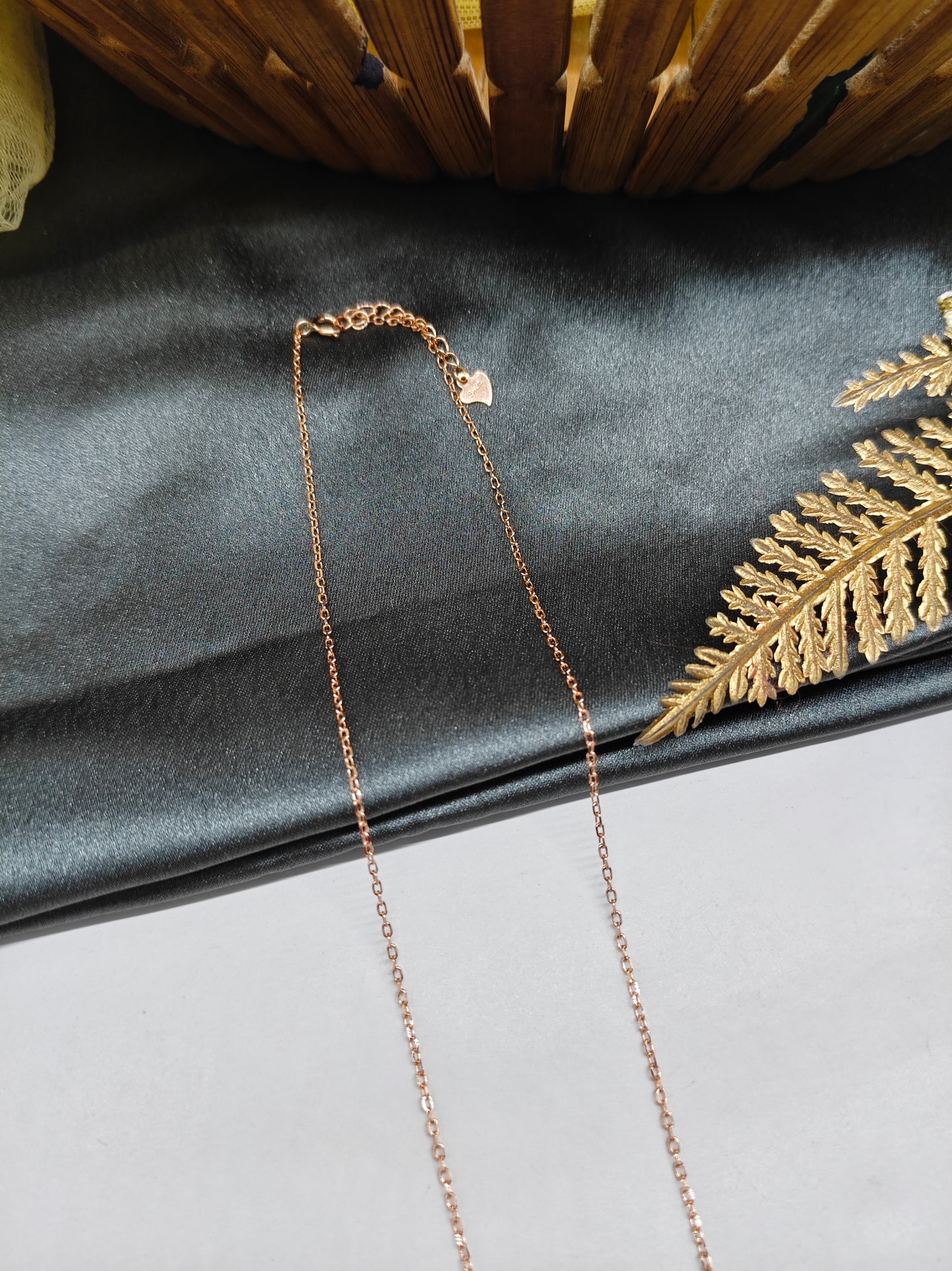 925 Silver Rose Gold Colour Infinity Design White Stone Chain Pendant