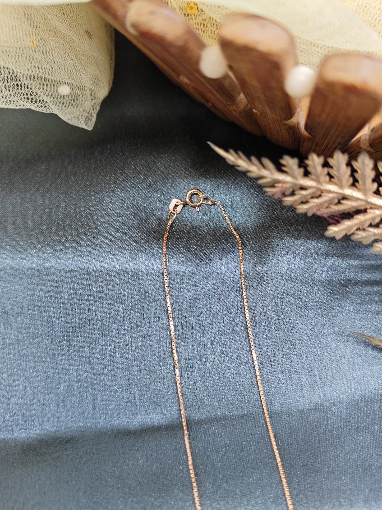 925 Silver Rose Gold Colour Star Design White Stone Chain With Pendant
