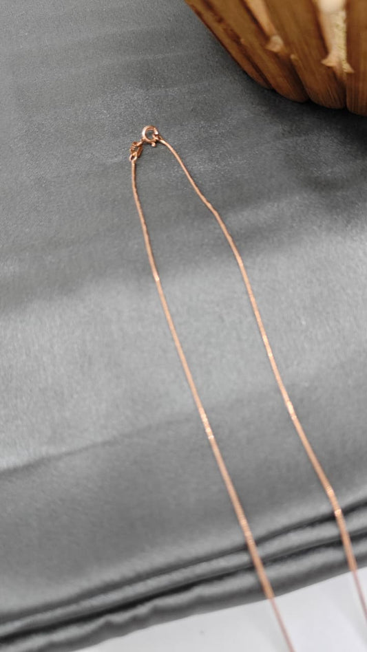 925 Silver Rose Gold Colour Leaf With White Stone Design Chain Pendant Set With Earrings