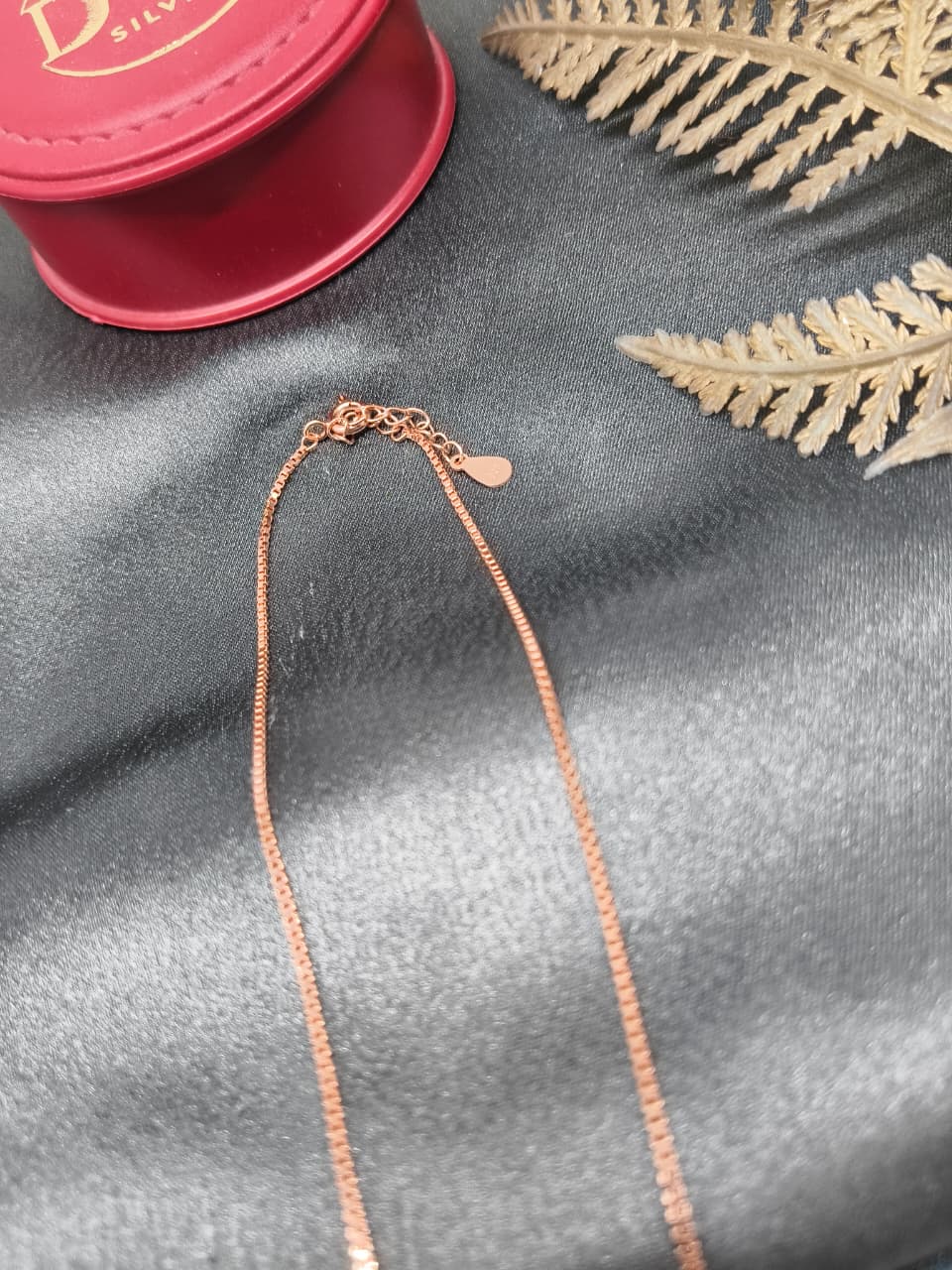 925 Silver Rose Gold Colour Pearl With White Stone Leaf Design Set With Earring