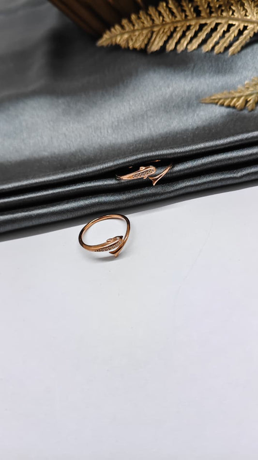 925 Silver Rose Gold Colour Fish Design Toe Rings
