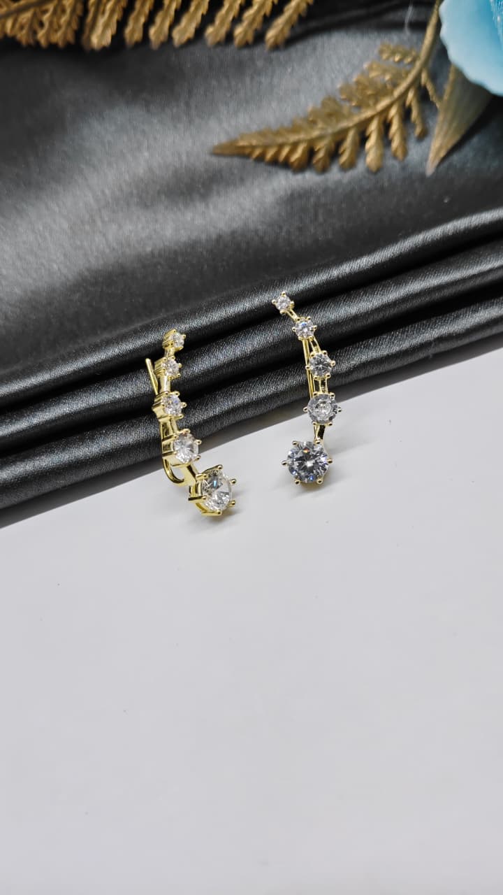 925 Silver Gold Colour 5 Round Design Ear Cuff/Bluetooth
