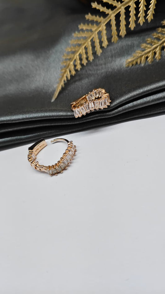 925 Silver Rose Gold Colour White Stone Balli / Earrings