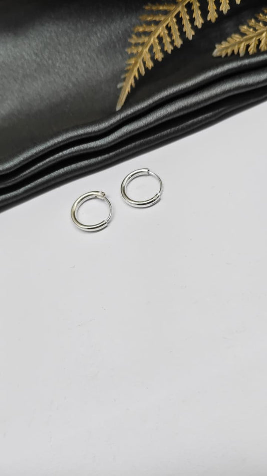 925 Silver Regular Colour Medium Size Plain Design Balli / Earrings