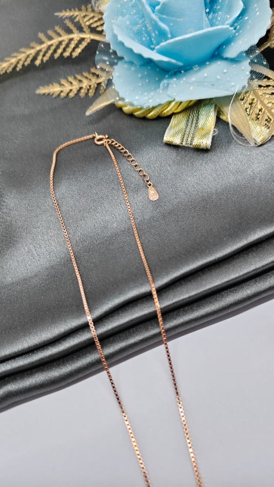 925 Silver Rose Gold Colour Rose Design White With Green Stone Chain Pendant