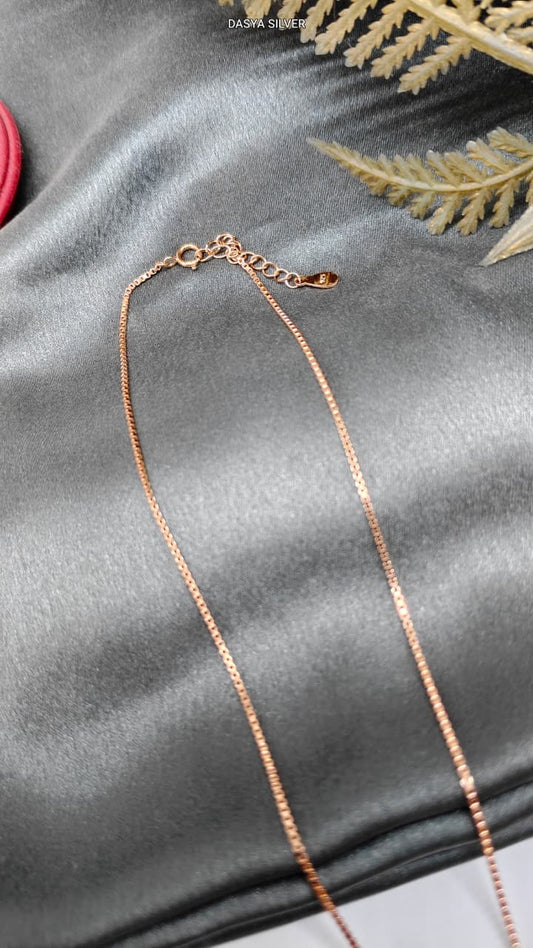 925 Silver Rose Gold Colour Half Pink Enamel With White Stone Butterfly Design Chain Pendant