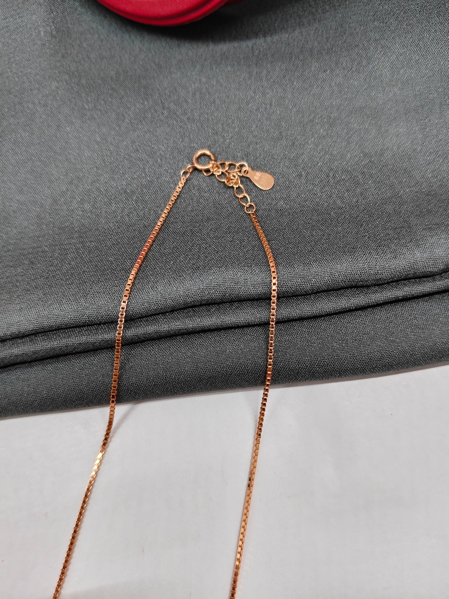 925 Silver Rose Gold Colour Mangalsutra Black Beads White Stone Necklace Set