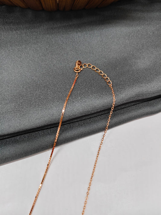 925 Silver Rose Gold Colour Mangalsutra Black Beads Multiple White Stone Necklace Set