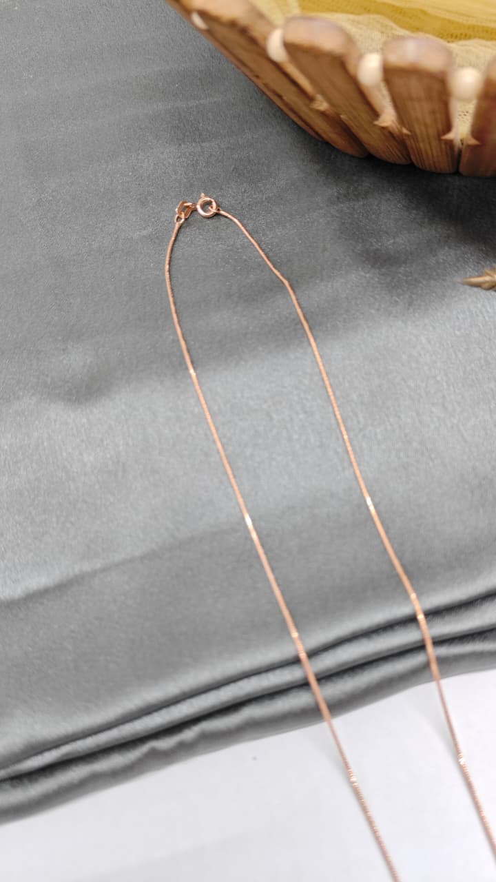 925 Silver Rose Gold Colour Pearl With White Stone Design Chain Pendant Set With Earrings