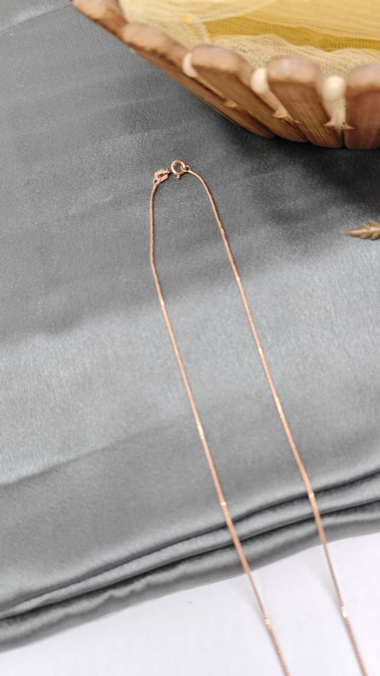 925 Silver Rose Gold Colour White Stone Design Chain Pendant Set With Earrings