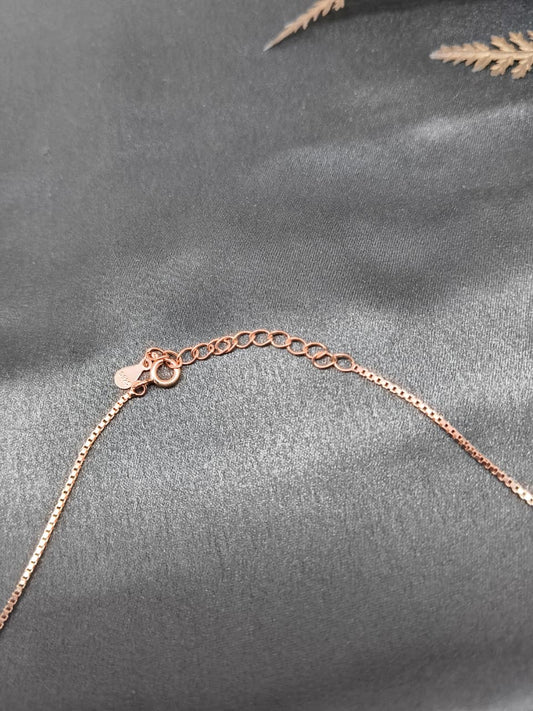 925 Silver Rose Gold Colour Single Side Ball Hanging Design Stone Necklace Set
