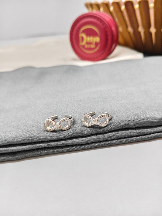 925 Silver Infinity With Heart Design Toe Rings