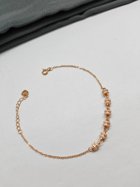 925 Silver Rose Gold Colour Damro Design Bracelet
