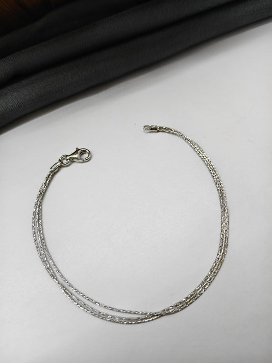 925 Silver Colour 3 Layer Bracelet