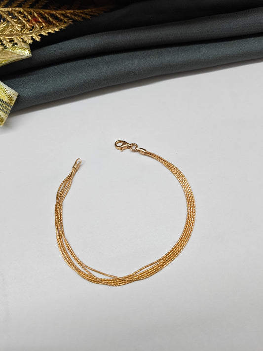 925 Silver Rose Gold Colour 5 Layer Bracelet